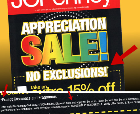 This JCPenney Coupon Doesn't Understand The Term "No Exclusions"