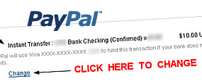 Keep PayPal From Using The Default ATM Debit Setting