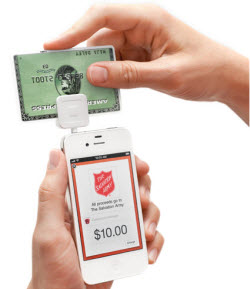 Salvation Army Bell Ringers Will Accept Credit Card Payments With Their Smart Phones