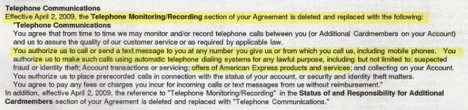 Amex: "We're Gonna Text Message Your Cellphone And You're Gonna Pay For It"
