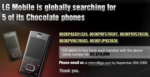 LG Looking To Buy Back 5 Phones For $10k Each