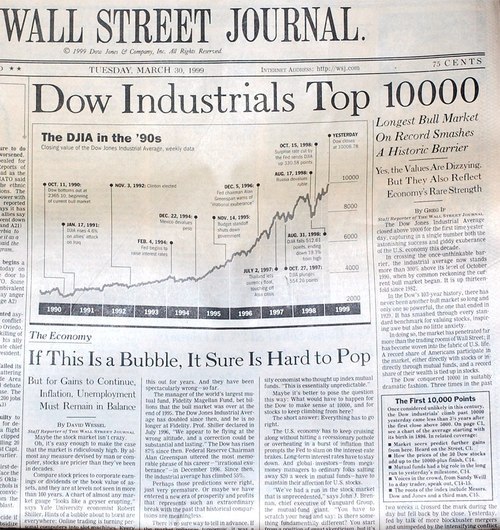 WSJ 1999: "If This Is A Bubble, It Sure Is Hard To Pop"