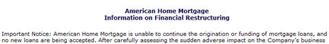 American Home Mortgage Bounces Checks, Blames Chase Bank