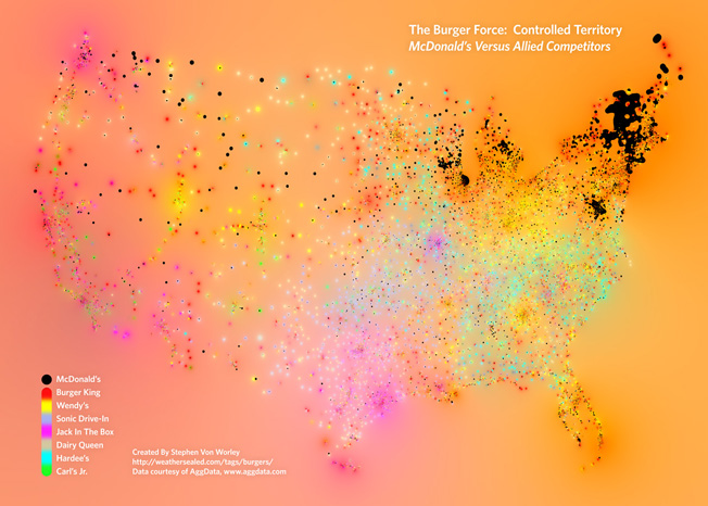 Strangely Beautiful Map Shows Territory Controlled In The
Fast Food Wars