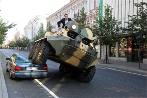 Mayor Crushes Car Parked In Bike Lane With Armored
Vehicle