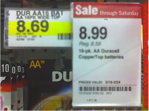 Awesome Target Battery Sale: Regular Price $8.69 On Sale For $8.99?