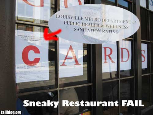Restaurant's Creative Way Of Disguising Bad Health Inspection Report