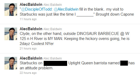 Alec Baldwin Tweets Rant About Starbucks Employee By Name And Store Address