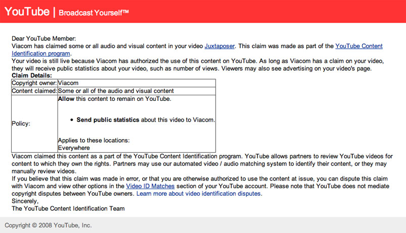 Viacom Fraudulently Claims Ownership Of Indie Filmmakers' YouTube Clips