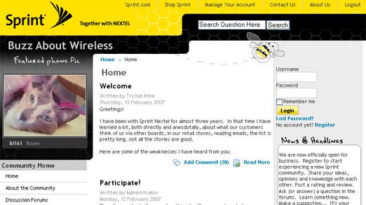 Sprint Launches Feedback Site