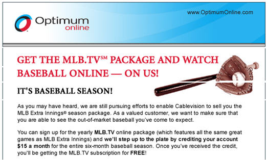 Desperate To Keep "Extra Innings" Customers, Cablevision Offers To "Pay" For MLB.TV