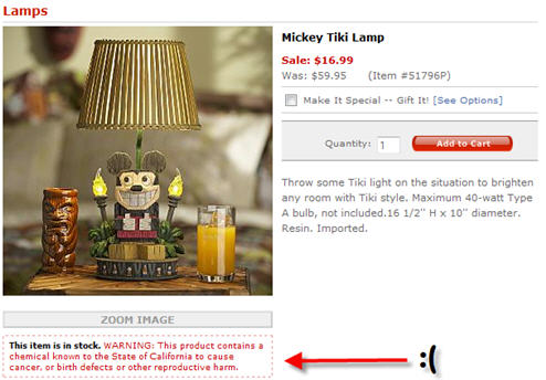 Fun With Warning Labels: Beware The Mickey Mouse Cancer Lamp