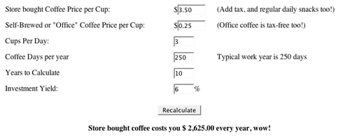Electric Coffee Abacus Calculates The Price of An Orgy