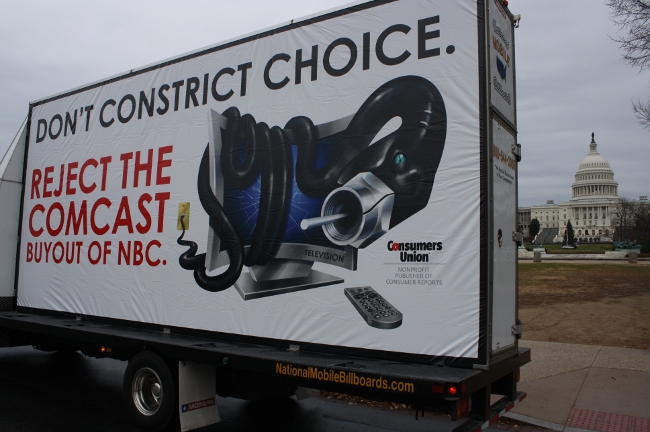 The 'Cable Constrictor' Hits The Streets To Warn People About Comcast/NBC Deal