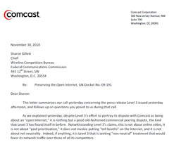 Comcast's Letter To The FCC About Netflix Tollgate