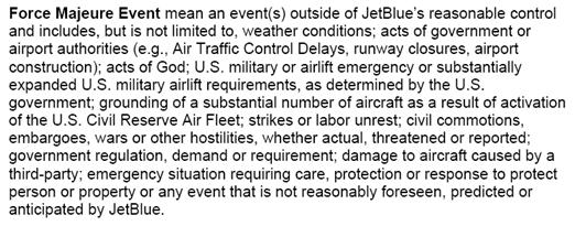 JetBlue Defines "Controllable Irregularity" In New "Bill of Rights"