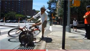 Guy Crashes Multiple Times To Make Point About NYPD Ticketing Bicyclists
