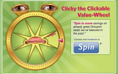 Groupon Wants You To Like Clicky, Its Creepy Deal Wheel With A Sad Face