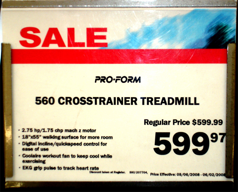 Sports Chalet Treadmill SALE!!! Save Two Cents!!!