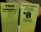 Office Depot Can't Decide If Assembly Is Free, Or $8