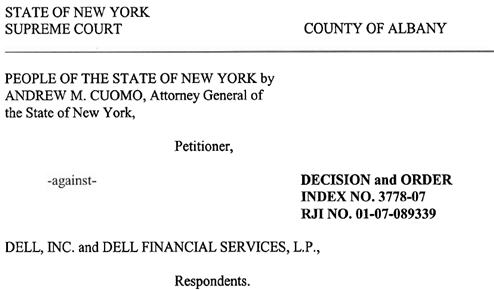 Judge: "Dell Has Engaged In Repeated Misleading, Deceptive And Unlawful Business Conduct"