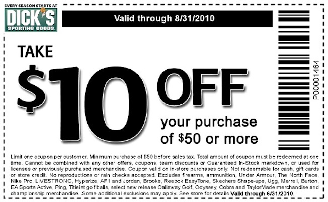 Dick's $10 Off Coupon Good For Most Things, Not The Item You Want