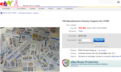 Manufacturers Trying To Stop Sale Of Coupons On eBay