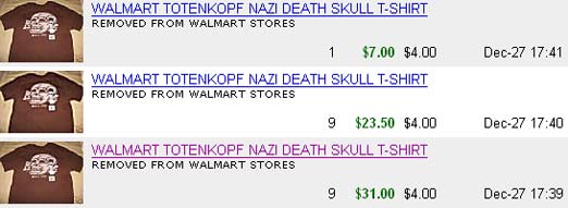 Walmart Nazi Tshirt Prices Rise On eBay