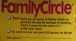 Family Circle Redefines "Free" As "Full Price"