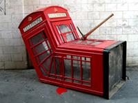 Banksy Pranks British Telecom with Bloody Telephone Booth