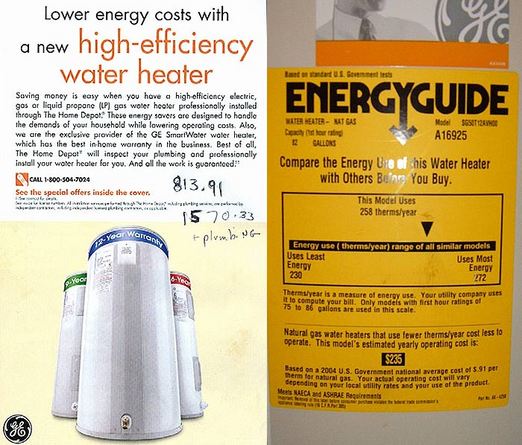Home Depot Touts Crappy GE SmartWater Boiler As “High Efficiency”