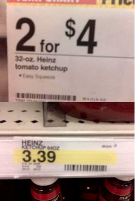 Do Not Be Lured Into Target's 2 For $4 Heinz Ketchup Trap