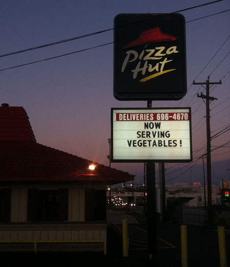 Political Commentary On A Pizza Hut Sign?