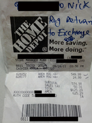 Home Depot Forgot They Promised To Hang Onto My Rug Until I Decided If I'd Exchange It Or Not, Refuses Refund