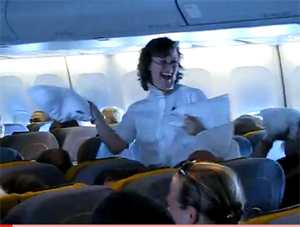 Pillow Fight Breaks Out On Airplane