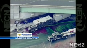 Giant UPS Ink Crash Turns Highway Technicolor