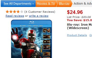 Walmart Cancels $15 Iron Man 2 Pre-Orders Because They're Out Of Stock, But Has Plenty Of $25 Copies Available