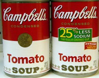 Lawsuit: Campbell's "Regular" And "25% Less Sodium" Tomato Soup Both Contain 480mg Of Sodium