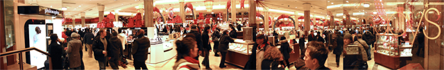 Panorama Of Macy's 34th St. Shopping Throng