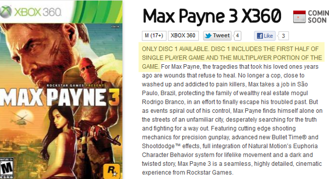 We Hope Redbox Customers Only Like Playing The First Half Of Max Payne 3
