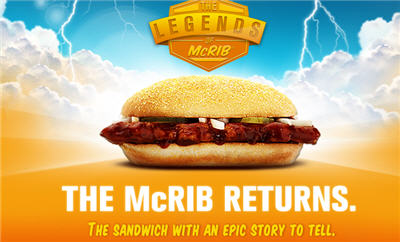 The McRib Is Back, Along With "Legendary" Contest