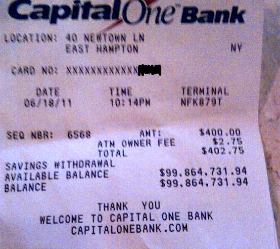 Whose $100 Million ATM Receipt Is This?