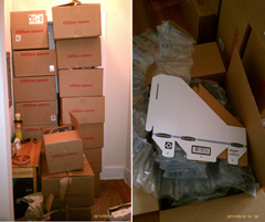 Office Depot Packs 18 Flat Cardboard Objects In 18 Separate Boxes