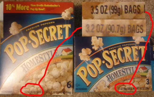 Grocery Shrink Ray Zaps Pop Secret Popcorn