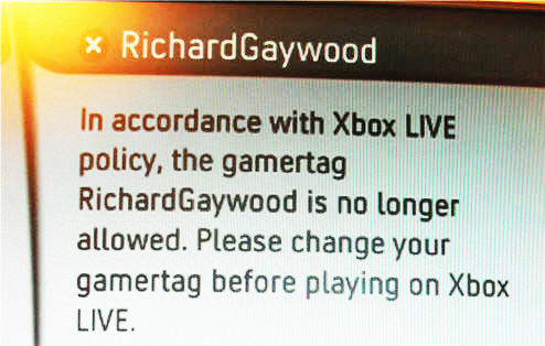 XBOX Live Decides Your Surname Is Offensive Because It Contains The Letters "G-A-Y"