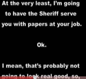 Zombie Debt Collector Threatens To Send Sheriff To Man's
Work