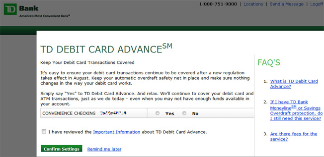 TD Ratchets Up Overdraft Opt-In Push With Pop-Up Scare Tactics
