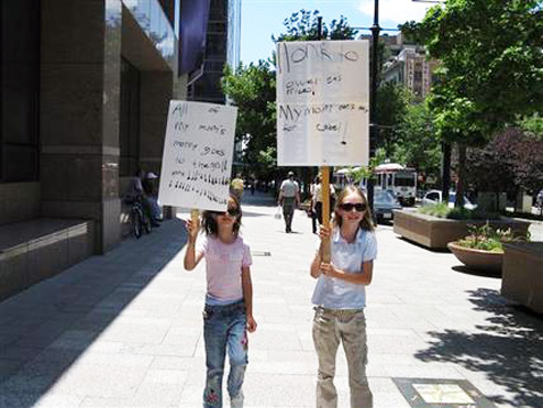 Angry Young Sisters Protest High Gas Prices After Losing Their Cable