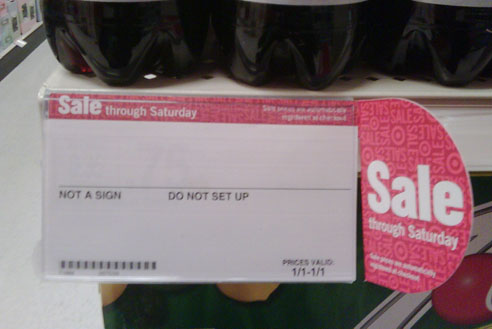 Target Shelf Tag: This Is Not A Sign