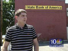 After One Error Too Many Man Places "I Hate Bank Of America" Banner On His House